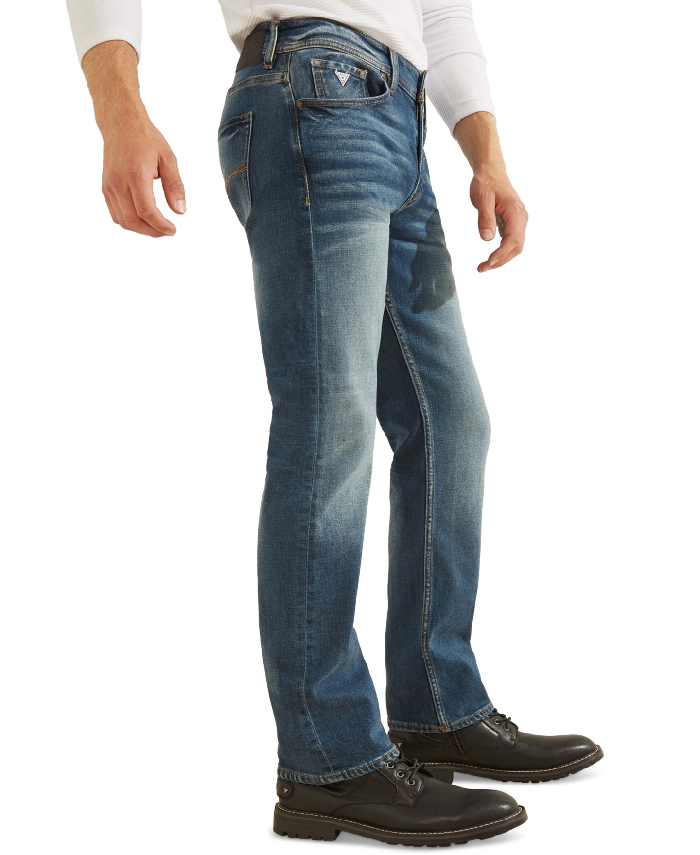 Мужские джинсы GUESS Eco Mateo Medium Wash Relaxed, цвет: Синий джинсовый — фото 3