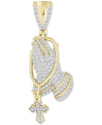 diamond hands pendant