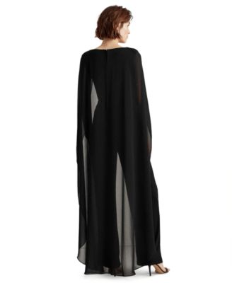 Lauren Ralph Lauren Chiffon-Cape Jumpsuit - Macy's