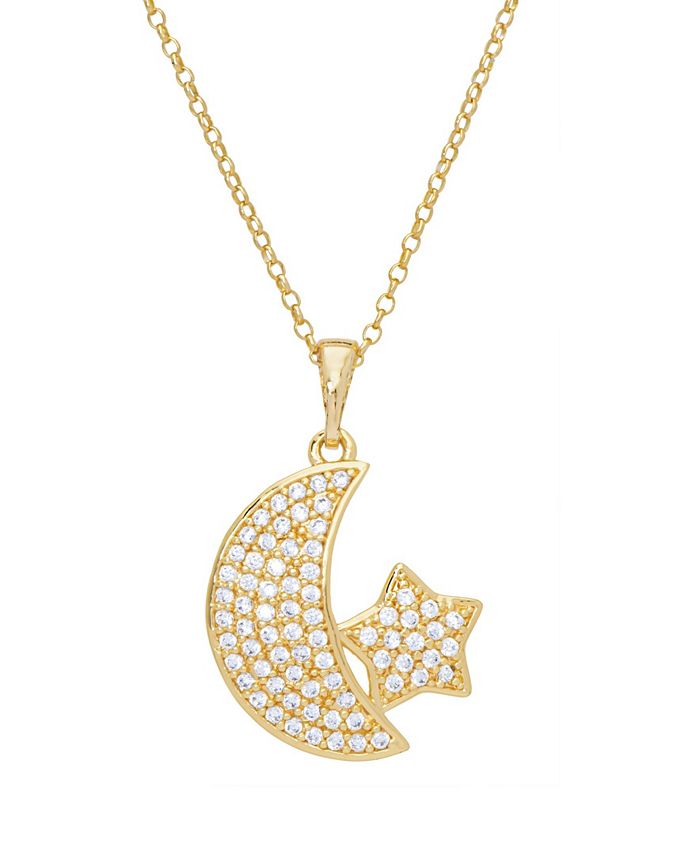 Macy s Cubic Zirconia Star and Moon Pendant 18