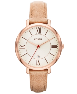 UPC 796483066458 product image for Fossil Women's Jacqueline Sand Leather Strap Watch 36mm ES3487 | upcitemdb.com
