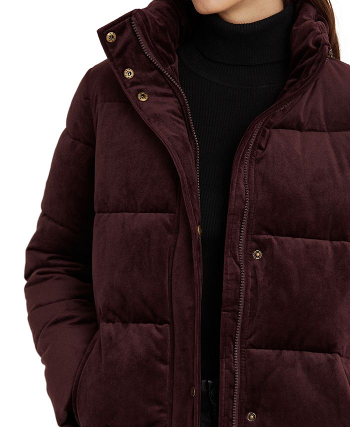 Lauren Ralph Lauren Velvet Puffer Coat & Reviews Coats & Jackets