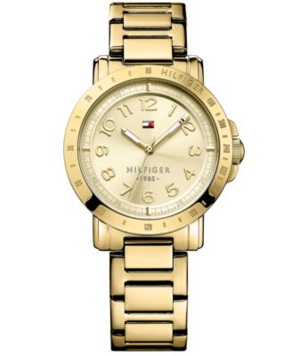 Tommy Hilfiger Women's Gold-Tone Stainless Steel Bracelet Watch 38mm ...