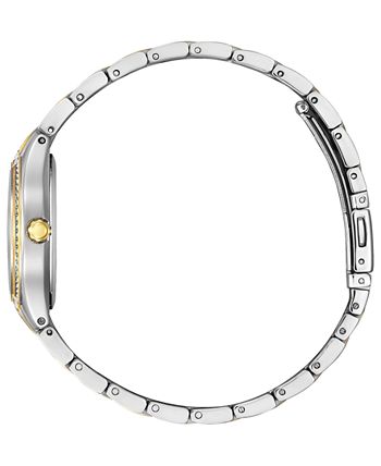 Eco-Drive Women's Silhouette Crystal Two-Tone Stainless Steel Bracelet  Watch 30mm