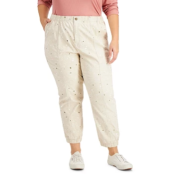 Style & Co Plus Size Pull-On Utility Pants (Ancient Scroll)