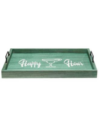 Decorative Wood Serving Tray with Handles