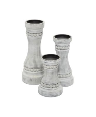 Wood Natural Candle Holder, Set of 3