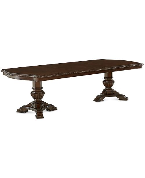 Furniture Lakewood Expandable Double Pedestal Dining Table