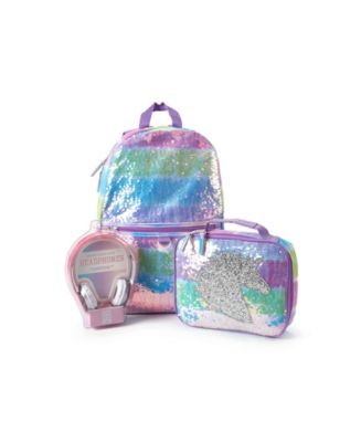Unicorn Sequin Backpack and Lunchbox Set - Pink and Silver Toddler Backpack for Girls, 3pcs Unicorn Sequin Preschool  main image 4