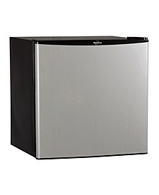 Stainless Steel Compact Fridge with Freezer, 1.6' Cubic