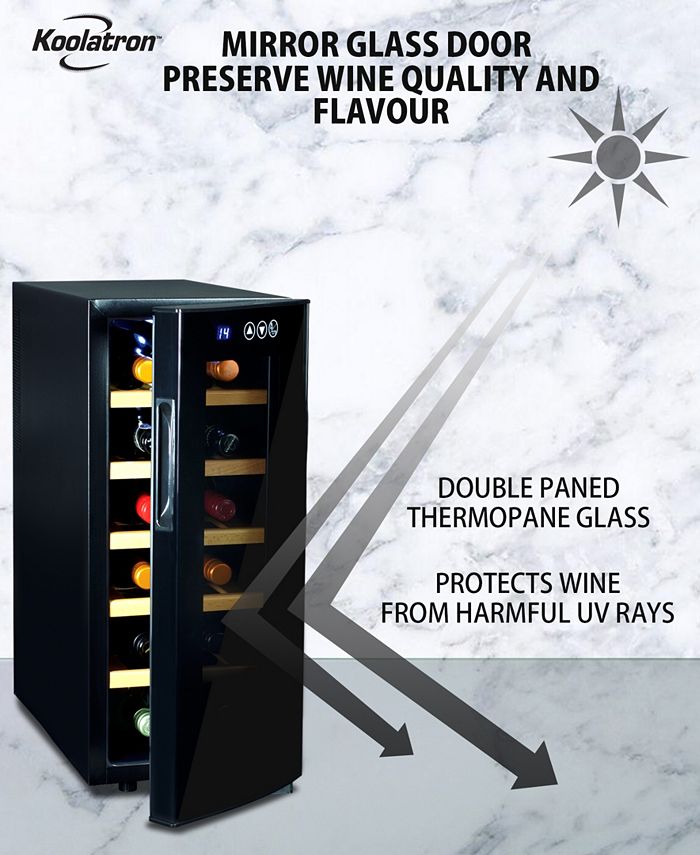 Koolatron Urban Series Deluxe 12 Bottle Wine Cooler with Beech Wood