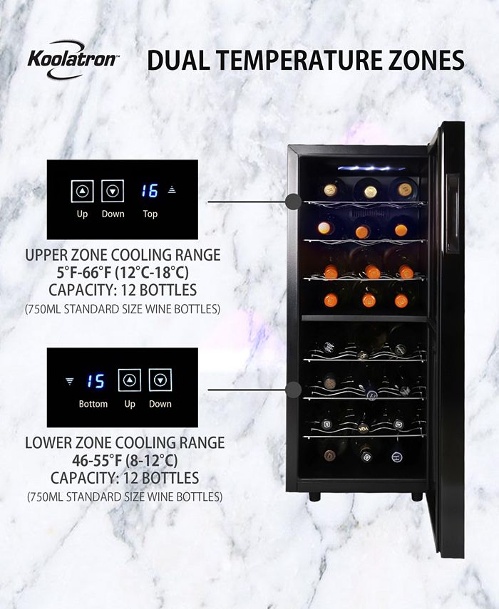 Koolatron Urban Series 24 Bottle Dual Zone Wine Cooler, 2.4' Cubic Macy's