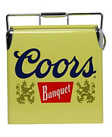 Coors Banquet Retro Ice Chest Beverage Cooler with Bottle Opener, 14 Quart