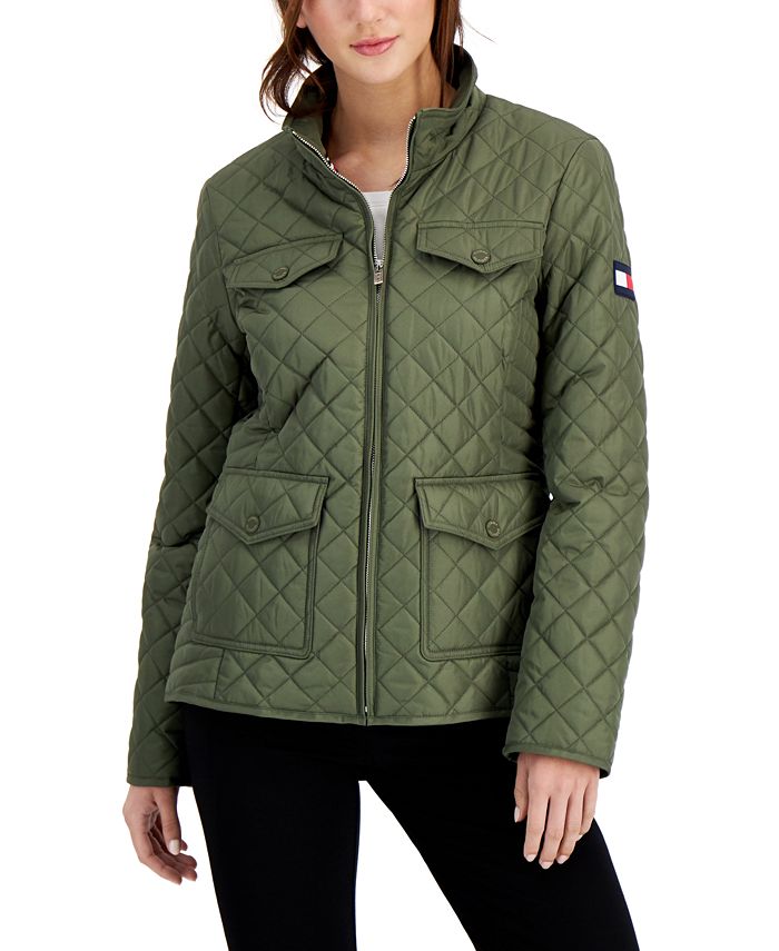 Tommy Hilfiger Women's Quilted Zip-Up Jacket Macy's