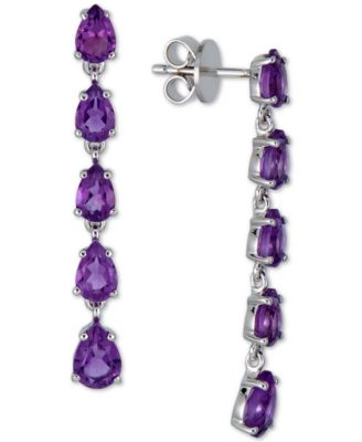 Macy's - Amethyst Drop Earrings (4-1/4 ct. t.w.) in Sterling Silver (Also in Blue Topaz, Citrine & Multi-Gemstone)