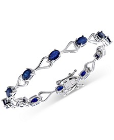 Sapphire Heart Link Bracelet (7-1/5 ct. t.w.) in Sterling Silver (Also in Ruby, Emerald & Tanzanite)