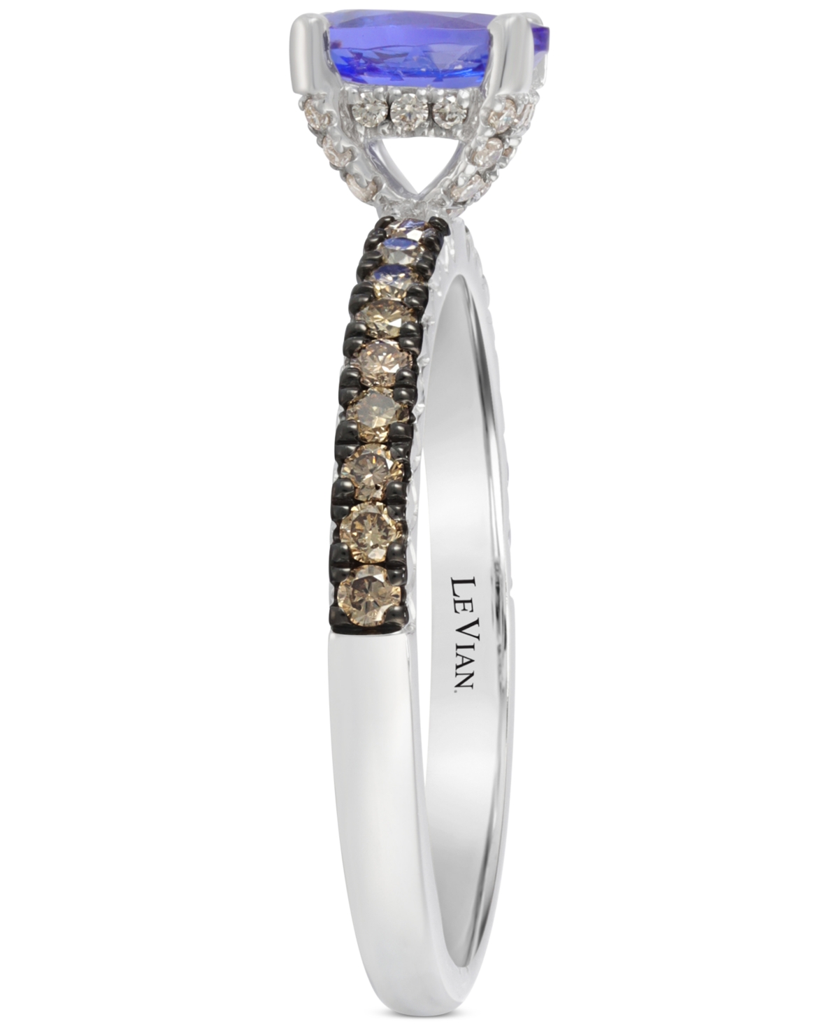 Le Via(5/8 ct. t.w.) & Diamond (3/8 ct. t.w.) in 14k White Gold - Blueberry Tanzanite