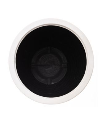 Environmental Oversized Faux Porcelain Tall Round Diamond Pattern Planter, Set of 3