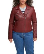 Plus size red leather jacket deals