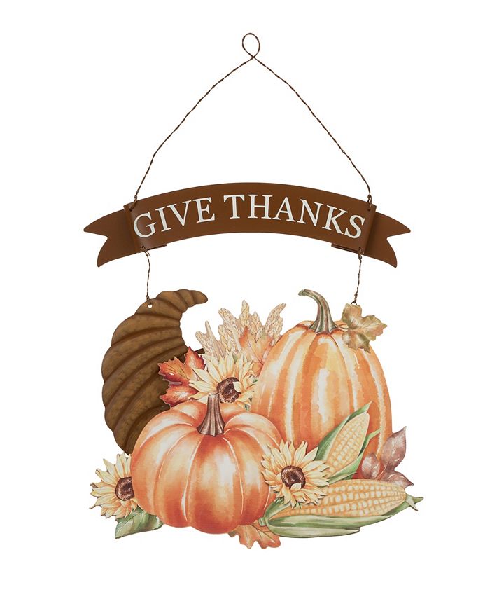 Glitzhome Thanksgiving Croissant Wall Decor, 16" - Macy's