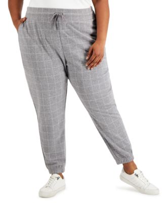 Calvin Klein Plus Size Windowpane Pull 