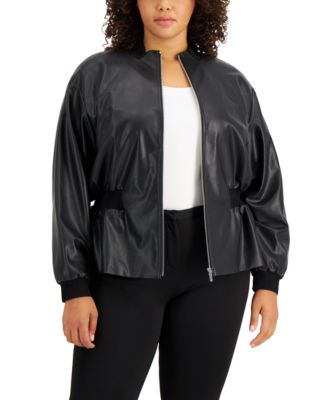 calvin klein plus size leather jacket