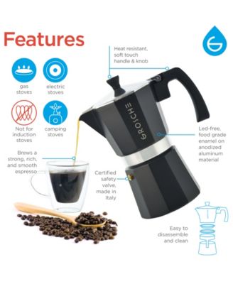 Milano Stovetop Espresso Maker Moka Pot 12 Espresso Cup Size 23.6 oz