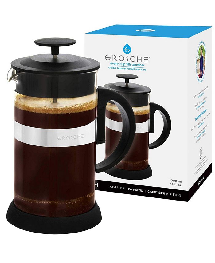 GROSCHE Zurich French Press Coffee Maker, Tea Press, 34 fl oz Capacity