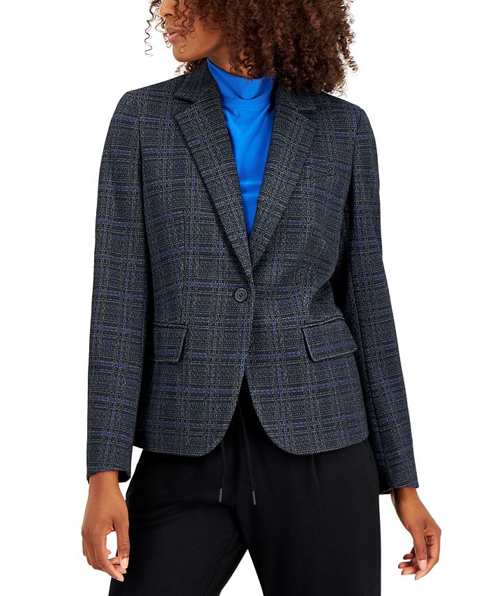 Anne klein online plaid blazer