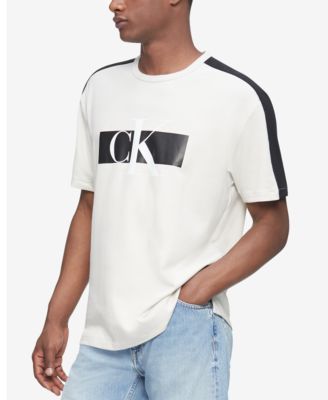 Calvin Klein - Men's Monogram Logo Stripe French Terry T-Shirt