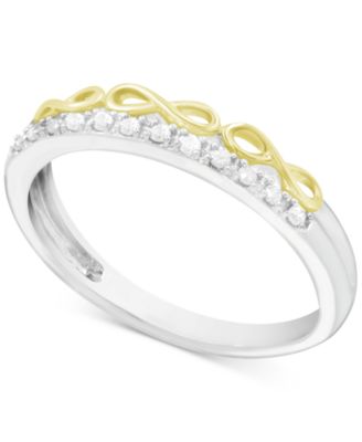 Macy's - Diamond Infinity Band (1/10 ct. t.w.) in Sterling Silver & Gold-Plate