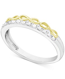 Diamond Infinity Band (1/10 ct. t.w.) in Sterling Silver & Gold-Plate