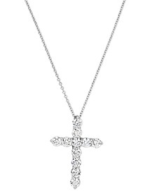 IGI Certified Diamond Cross Pendant Necklace (2-1/2 ct. t.w.) in 14k White or Yellow Gold, 16" + 2" extender