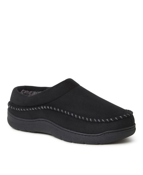 Мужские тапочки Dearfoams Thompson Moccasin Toe Clog House Shoe Slipper, цвет: Чёрный