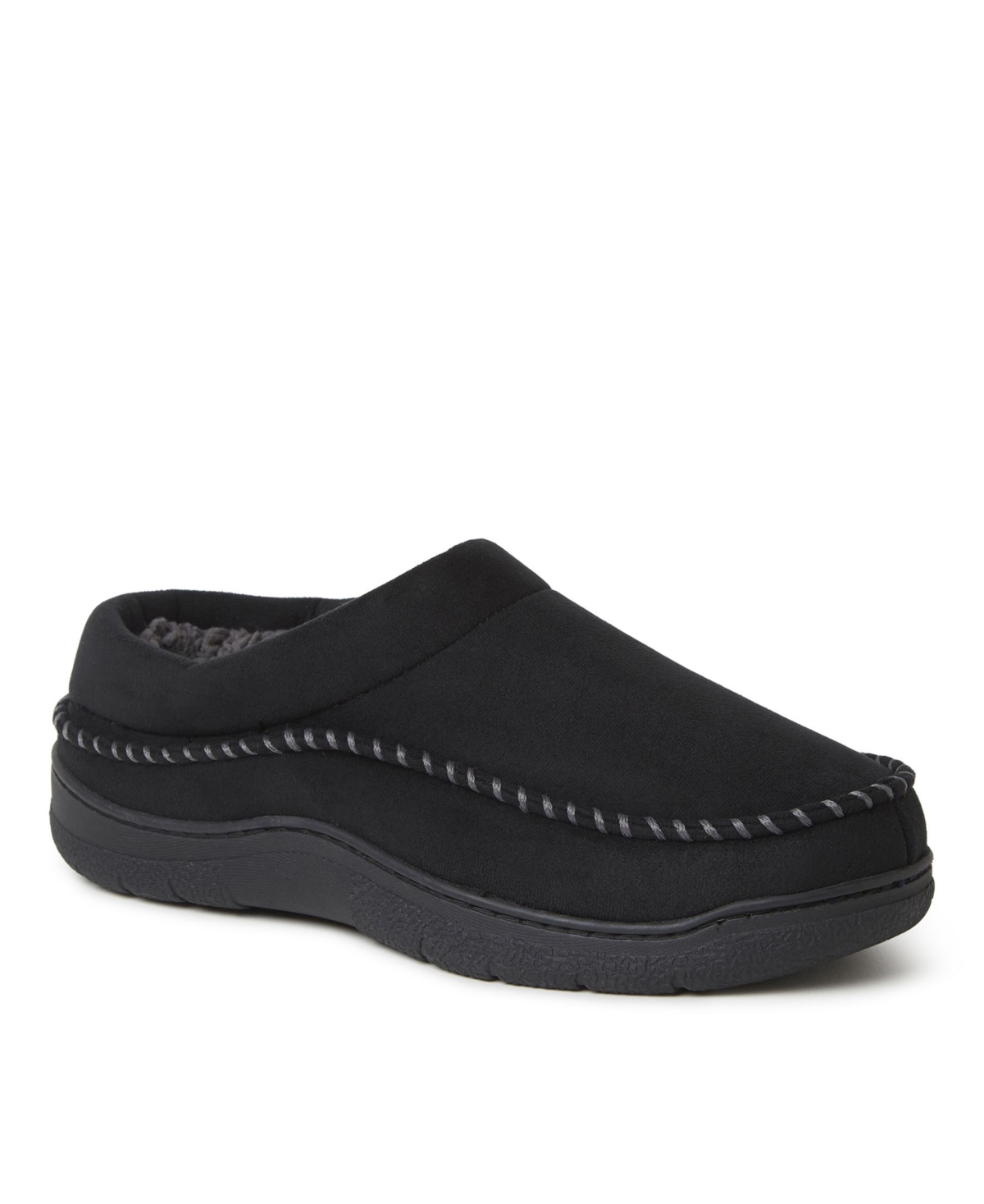 Men's Thompson Moccasin Toe Clog House Shoe Slipper - Black solid