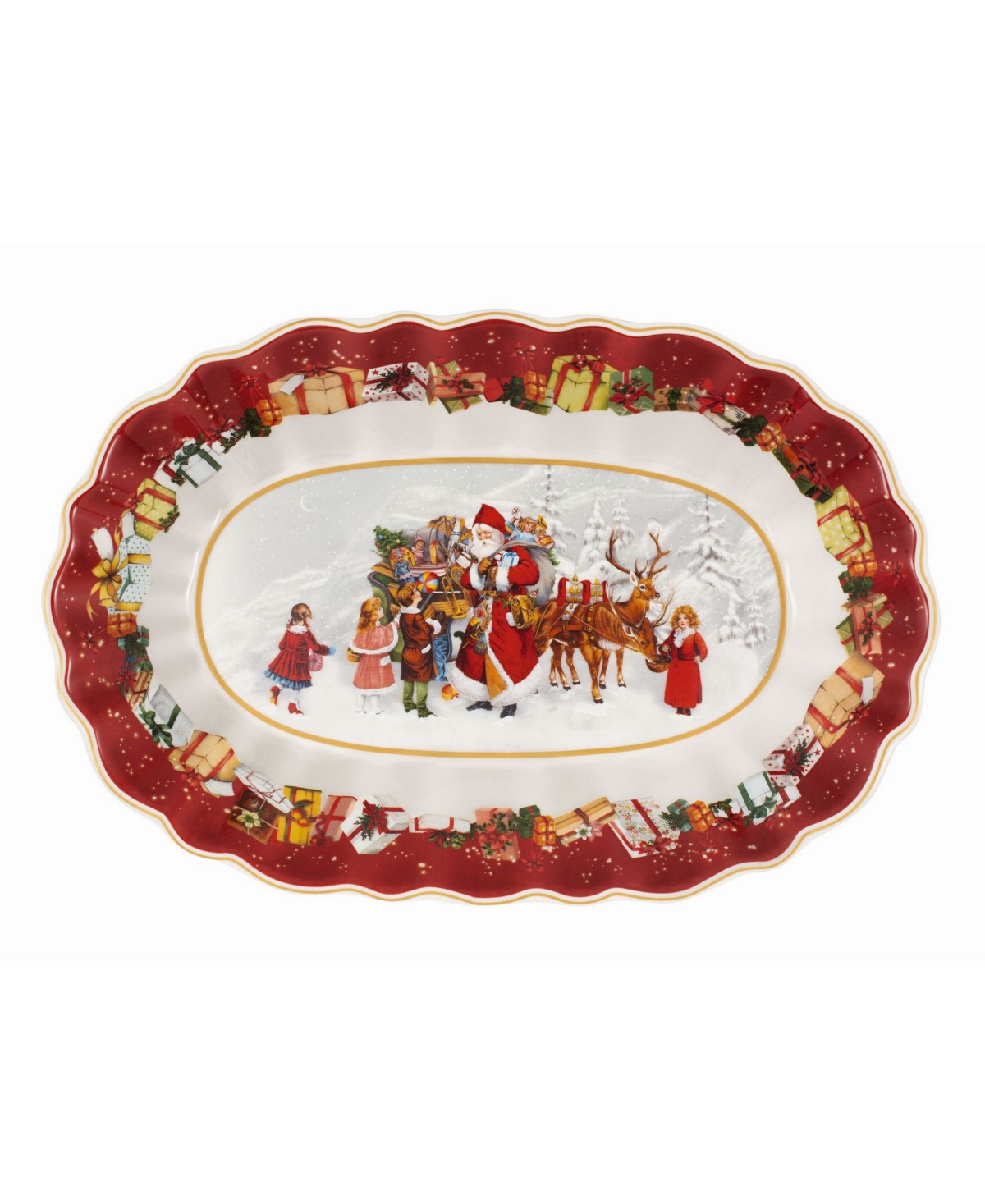 Villeroy & Boch Toy's Fantasy Oval Platter, Santa and Kids
