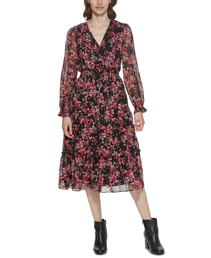 Jessica Howard Petite Printed A-Line Midi Dress - Macy's