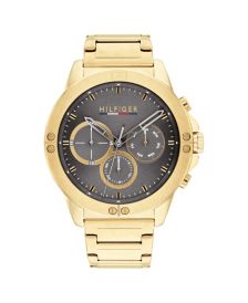 Men's Gold-Tone Stainless Steel Bracelet Watch, 46mm