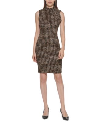 calvin klein tie neck dress