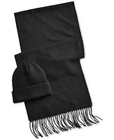 Men's 2-Pc. Solid Scarf & Tipped Beanie Set, Created for Macy's