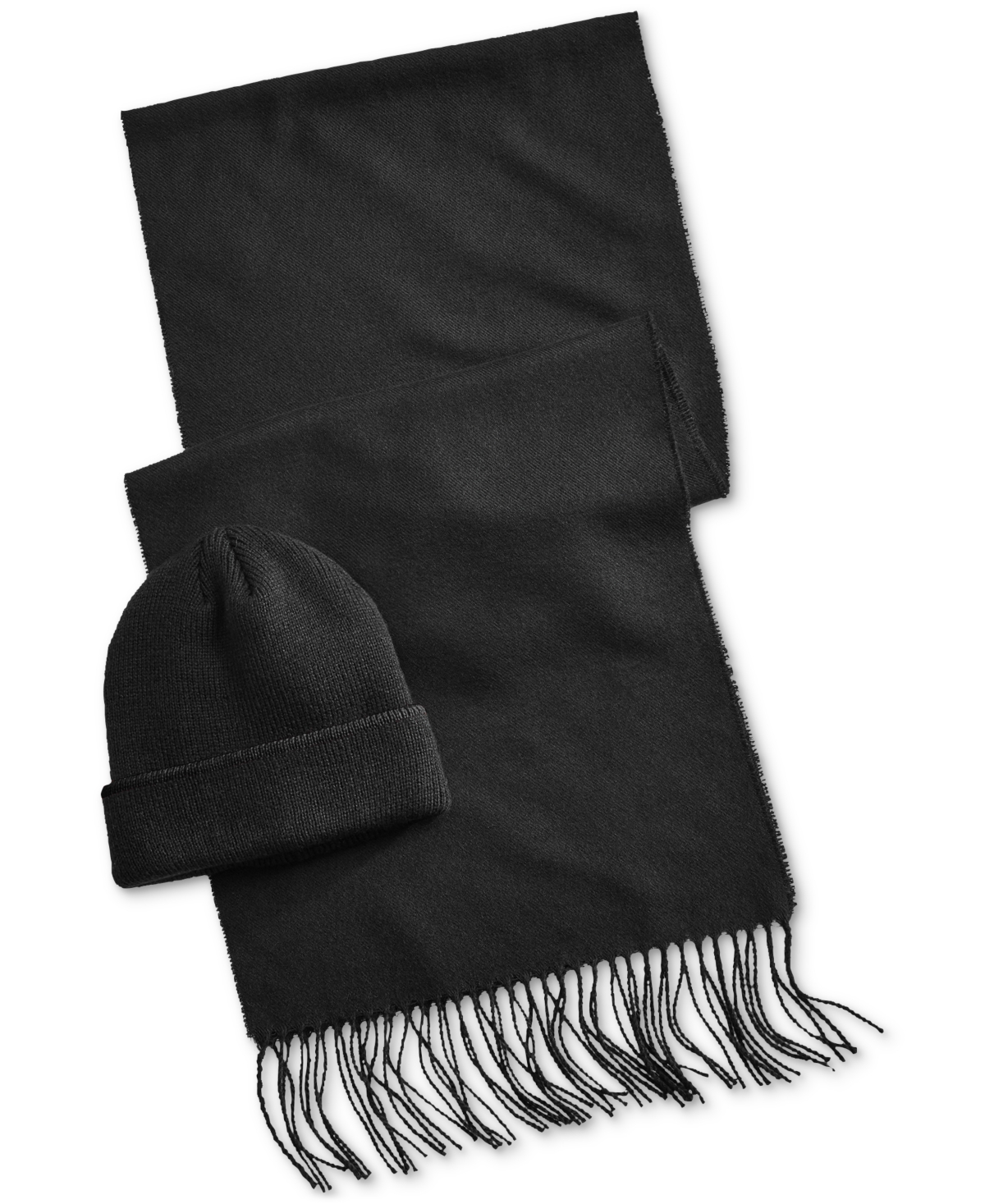 Club Room Men's Beanie & Scarf Set, Created For Macy's In Black