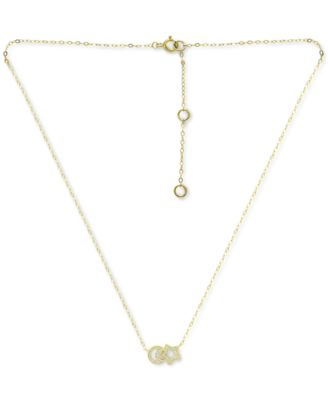 Cubic Zirconia Moon & Star Pendant Necklace, 16" + 2" extender, Created for Macy's