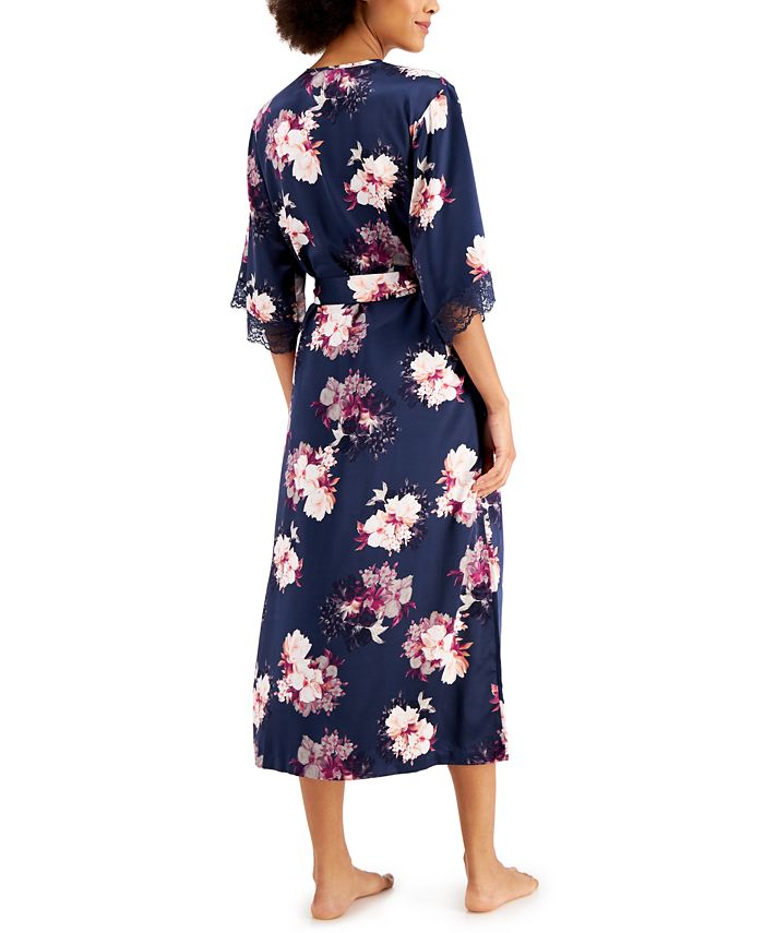 INC International Concepts LaceTrim FloralPrint Robe, Created for