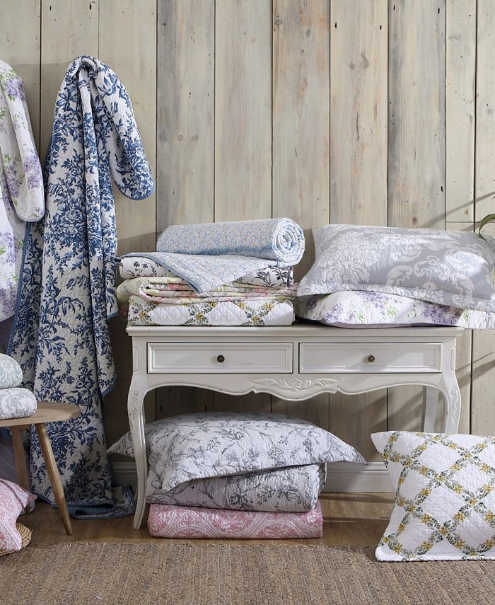 Laura Ashley Saltwater Reversible 3Pc. Quilt Set, Full/Queen Macy's