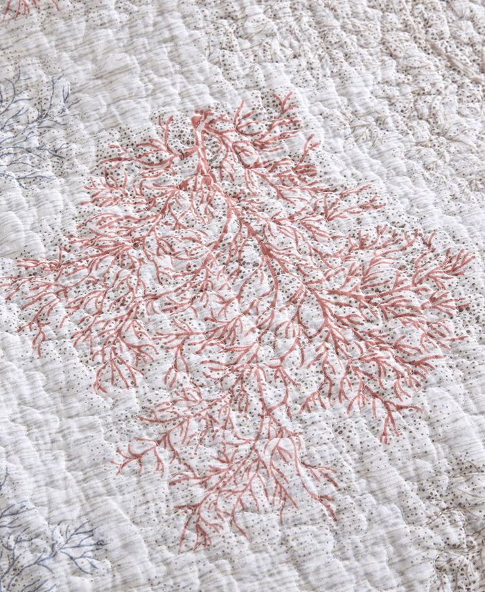 Laura Ashley Saltwater Reversible 3Pc. Quilt Set, King Macy's