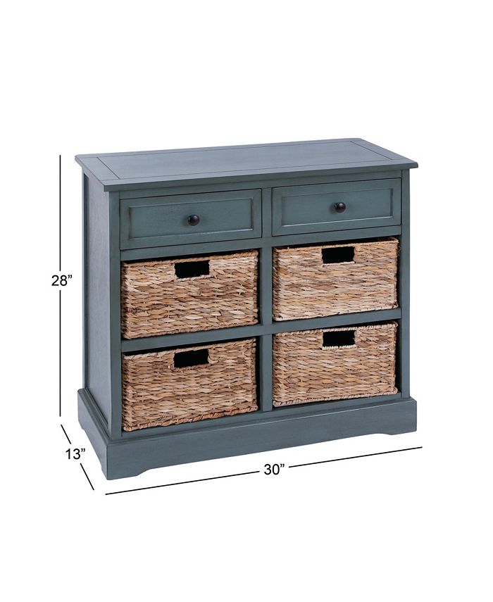 Rosemary Lane Country Rectangular and Leaf 4 Basket Cabinet - Macy's