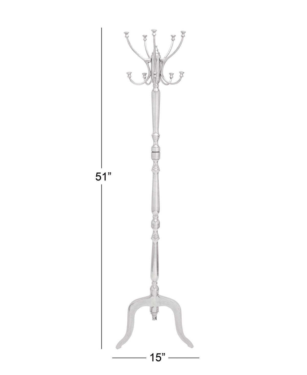 Traditional Coat Rack - Silver-Tone