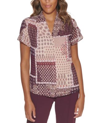 Calvin Klein - Patchwork Tulip Sleeve Blouse