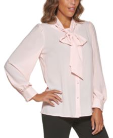 Petite Tie-Neck Blouse