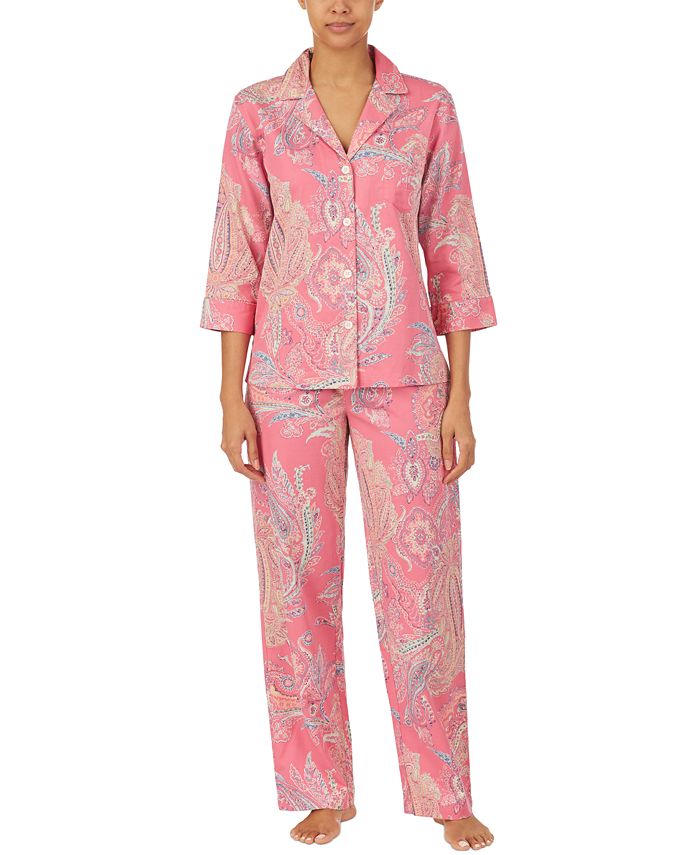 Lauren Ralph Lauren Petite Printed Sateen Pajamas Set - Macy's